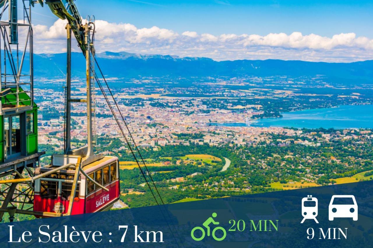 Homey Wood - New - Appartement Avec Une Chambre - Parking Prive Gratuit - Balcon Prive - A 5 Min De La Gare Pour Rejoindre Geneve Annemasse Luaran gambar